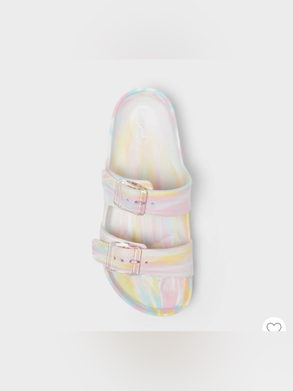 Cat & Jack Pastel Marble Double-Buckle Slide Sandal - Pink/Blue/Yellow
